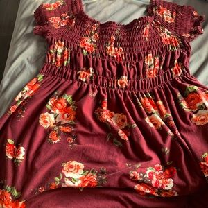 I am selling a shirt dress The color is purple